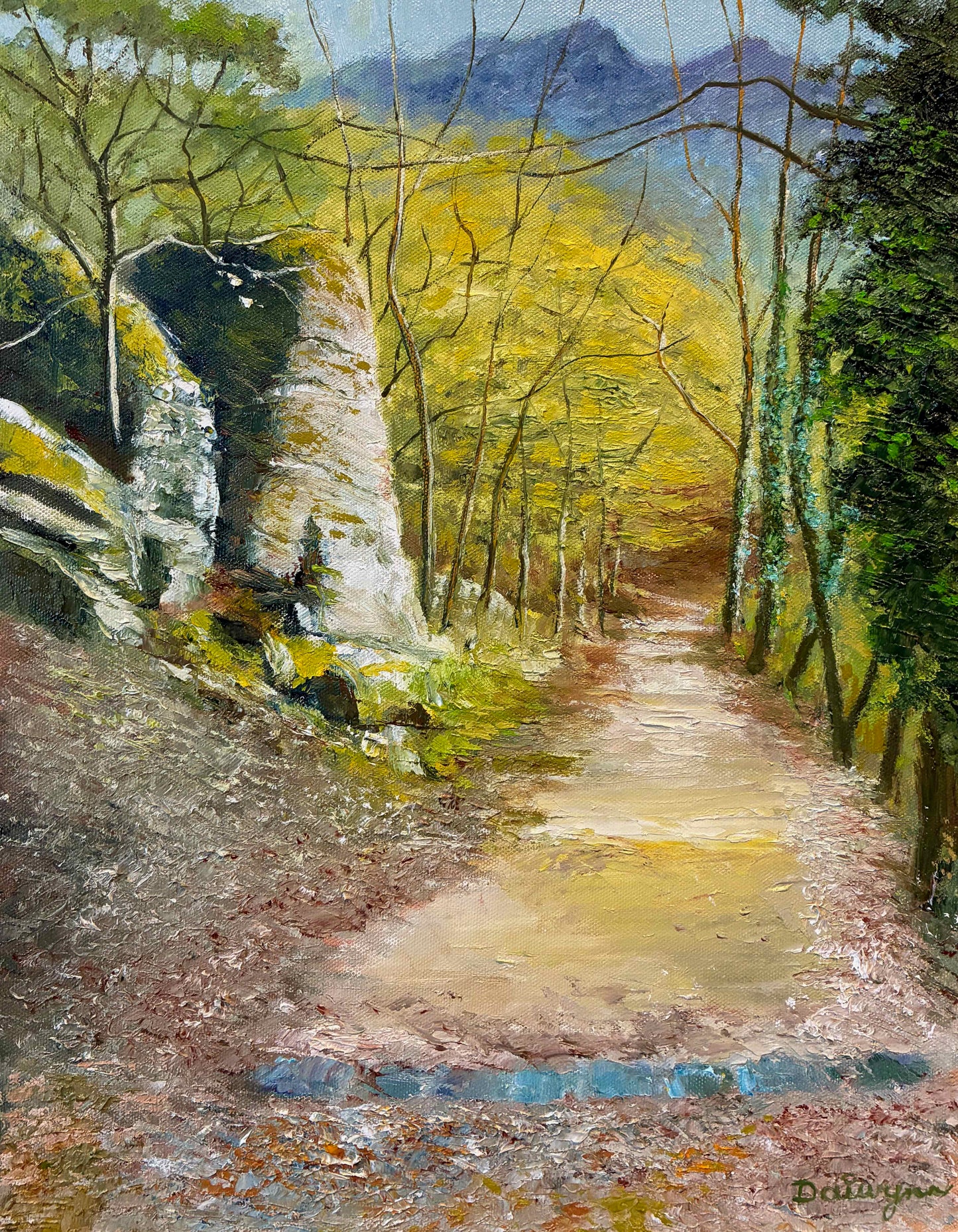 Path to a ruined castle above Dürnstein, Austria