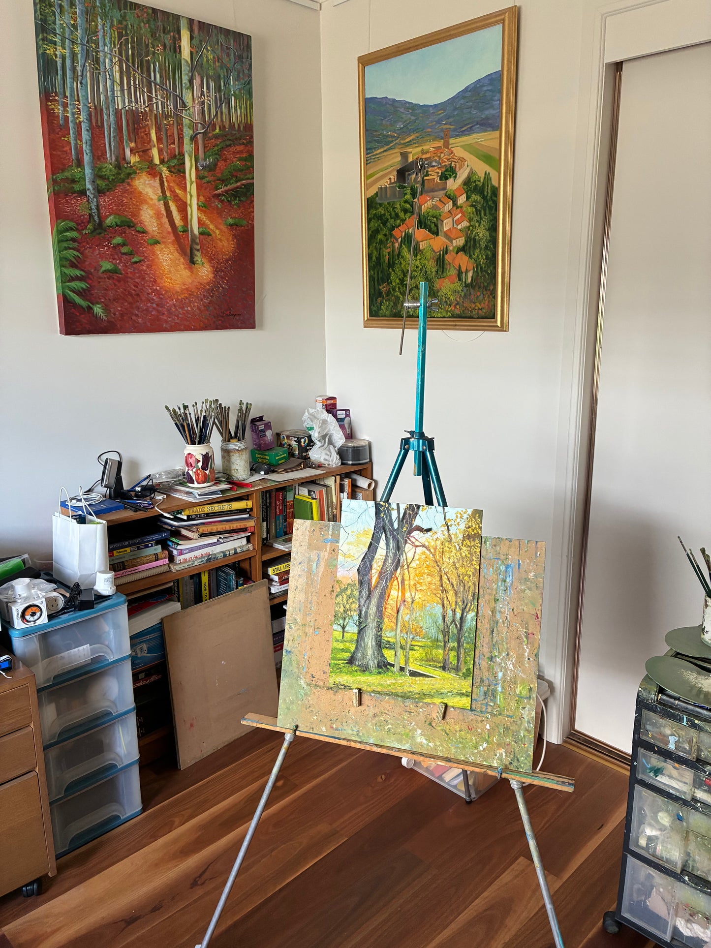 Coonawarra Sunset - Oils on canvas on hardboard, unframed - 40.6 x 30.5 x 0.5cm