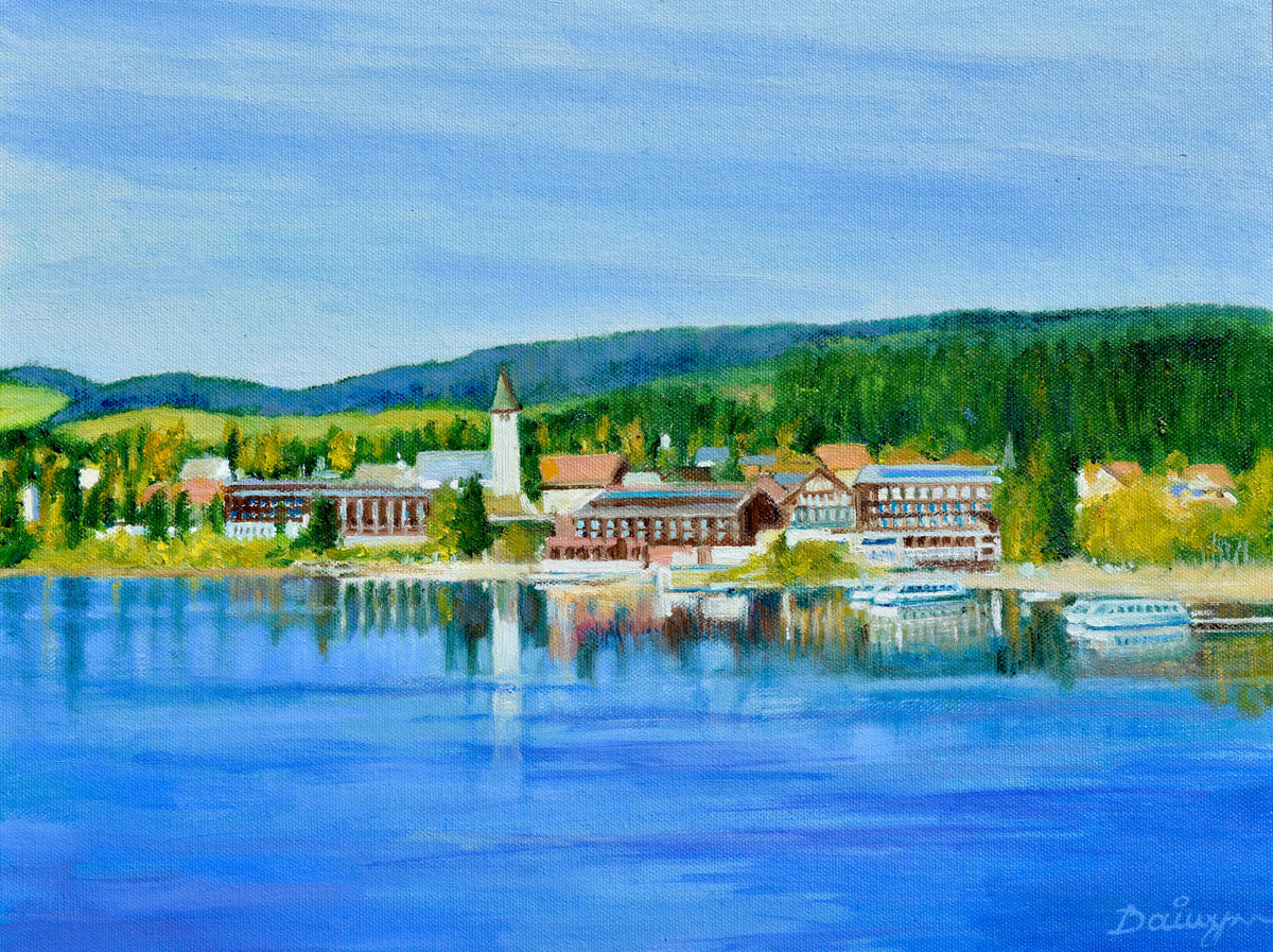 Autumn in Titisee, Bavaria - Oils on canvas panel, unframed - 30.5 x 40.6 x 0.5cm