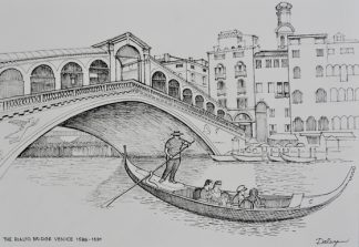 Gondola at Rialto Bridge, Venice, Italy