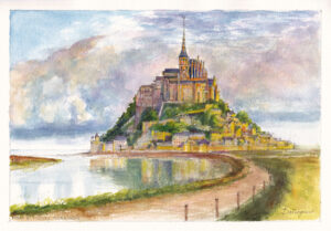 Mont Saint Michel Aquarelle