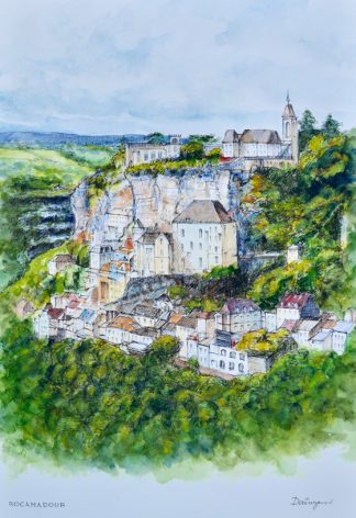 Rocamadour Aquarelle France