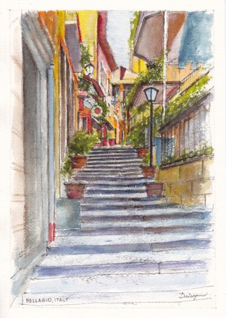Bellagio Street Aquarelle