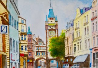 Martinstor Freiburg Aquarelle