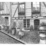 Bergerac Pebble Pavement and Pottery