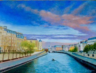 River Seine Paris Evening (Bras De La Monnaie)