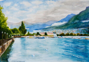 Lugano Switzerland Two Swans