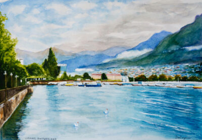 Lugano Switzerland Two Swans